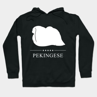 Pekingese Dog White Silhouette Hoodie